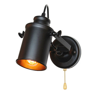ForgeGlow Matte Black Iron Lamp