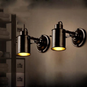 ForgeGlow Matte Black Iron Lamp