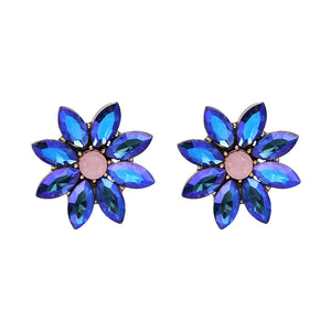 Glass Flower Earrings European and American simple Earrings accessories