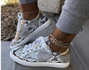 Snakeskin sneakers PU