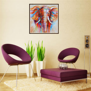 Colorful diamond paintings of elephants