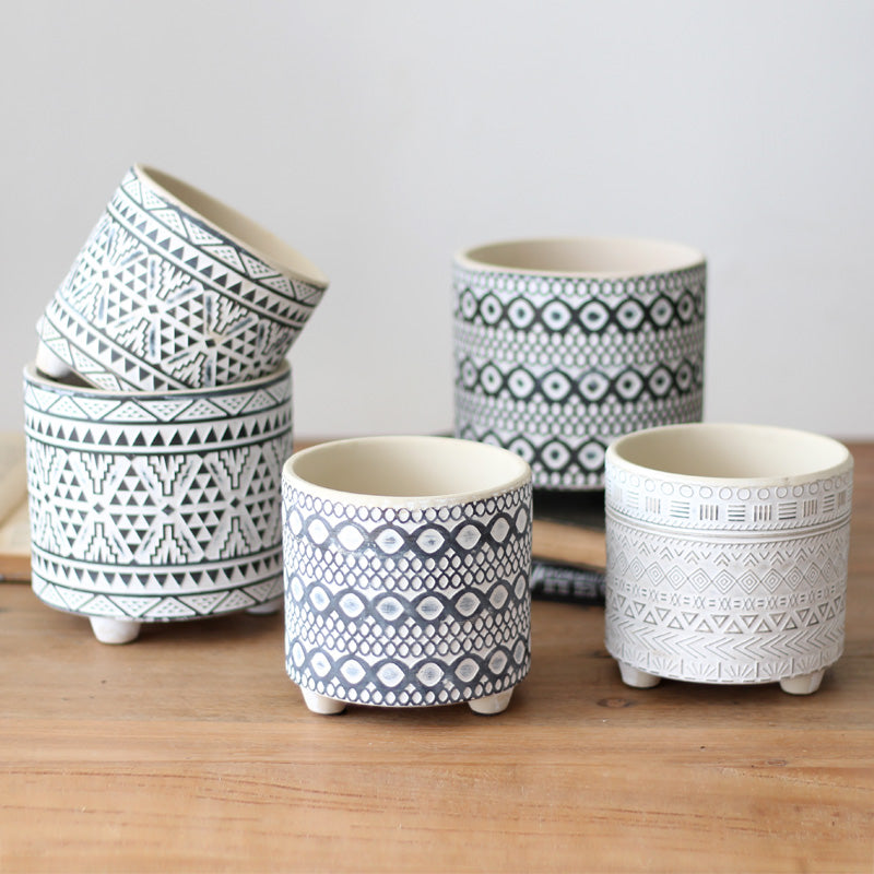 Nordic Bloom Ceramic Planters Set