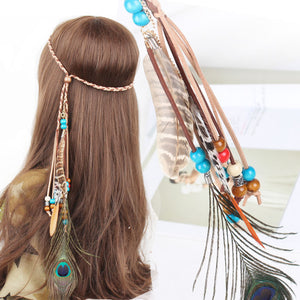 Indian Velvet Feather U-Shape Hairband