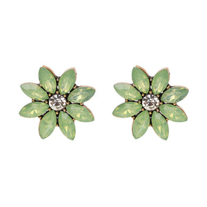 Glass Flower Earrings European and American simple Earrings accessories