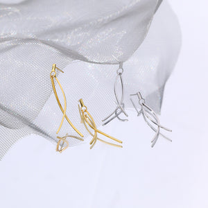 Divine Elegance Sterling Silver Tassel Cross Earrings