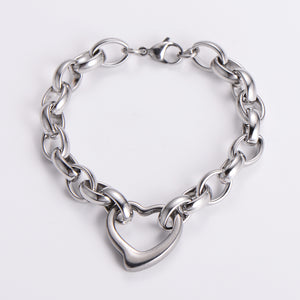 Stainless Steel Peach Heart Bracelet