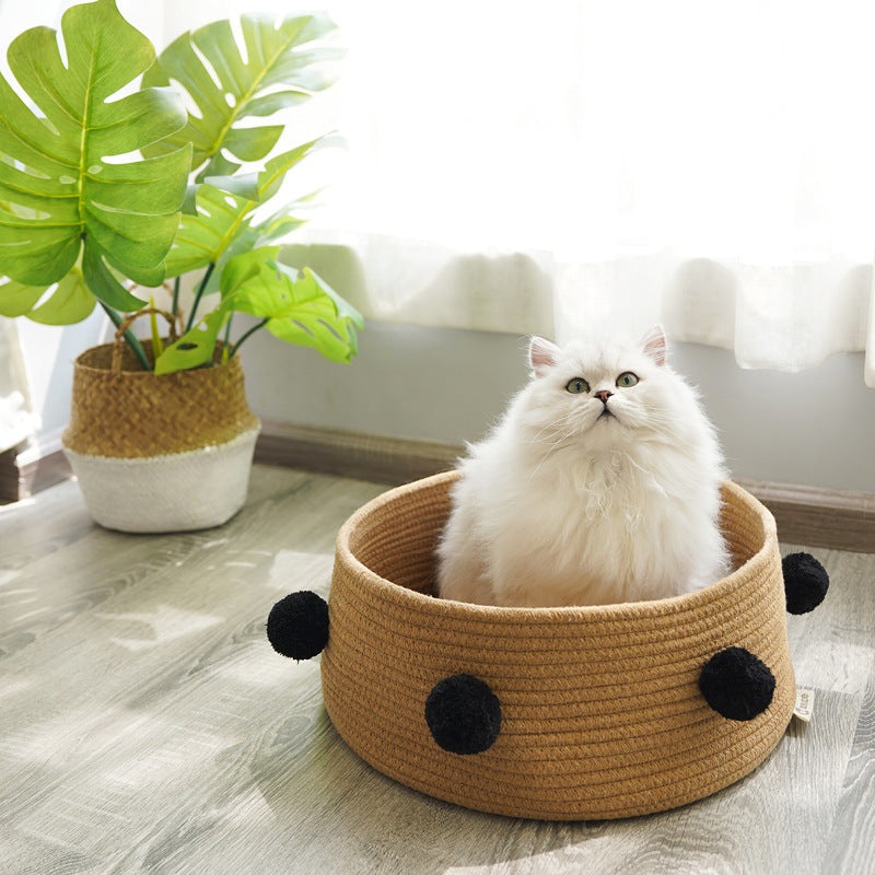Cat bed fits in fine with your furniture