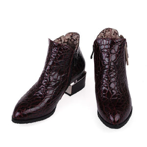 VogueStride Patent Elegance Boots