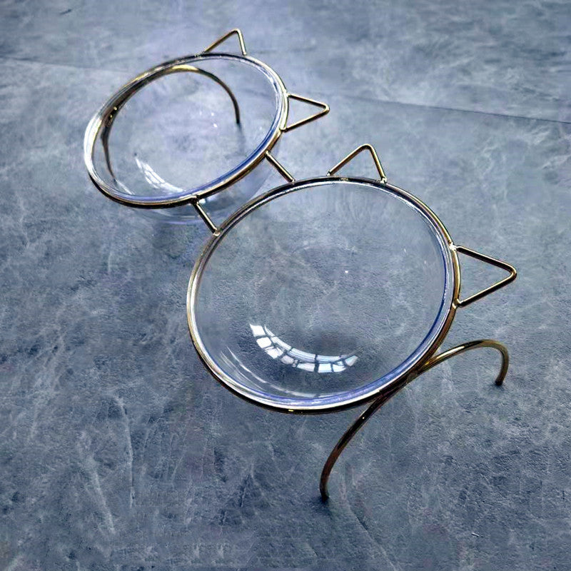 SparklingPaws GlassyFeast Cat Bowl Set