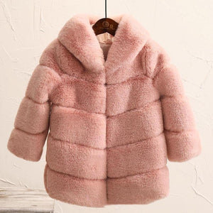 Children's Fur Coat Imitating Otter Rabbit Fur Girls Padded Children's Clothing