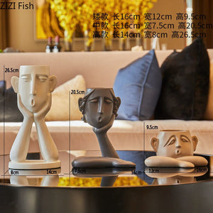 Abstract Figure Statue Vases