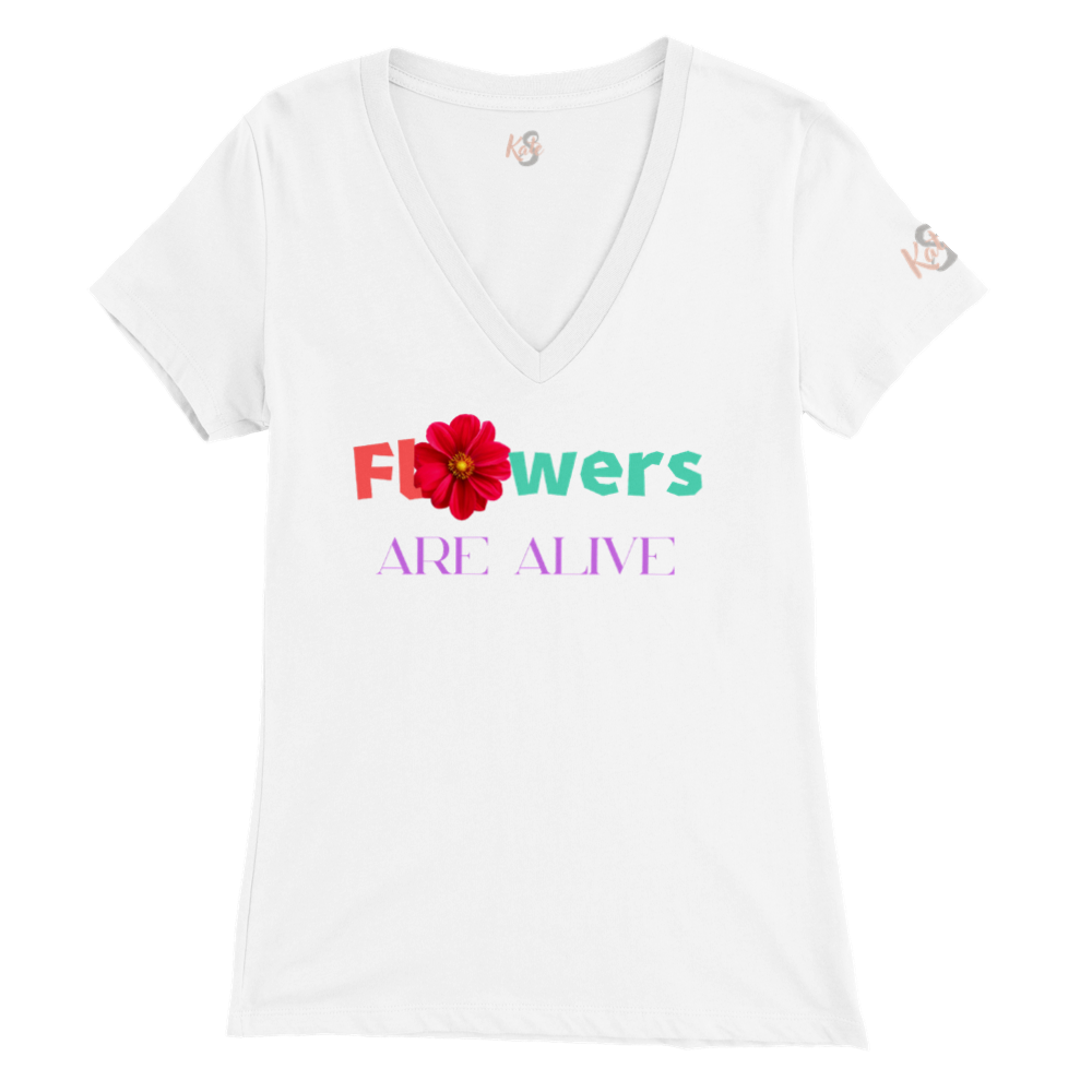 Flowers - V-Neck T-shirt