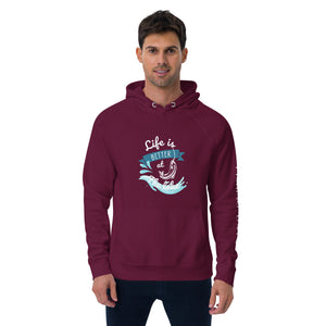 Lake fishing - Unisex eco raglan hoodie